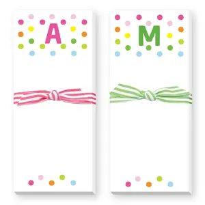 Confetti Initial Skinnie Notepad