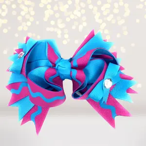 Layered Boutique Hair Bow with Bling Stones - 5" Main Bow & 1.25" Smaller Bows - Sparkly & Chic Accessory for Daily Wear & Special Events
