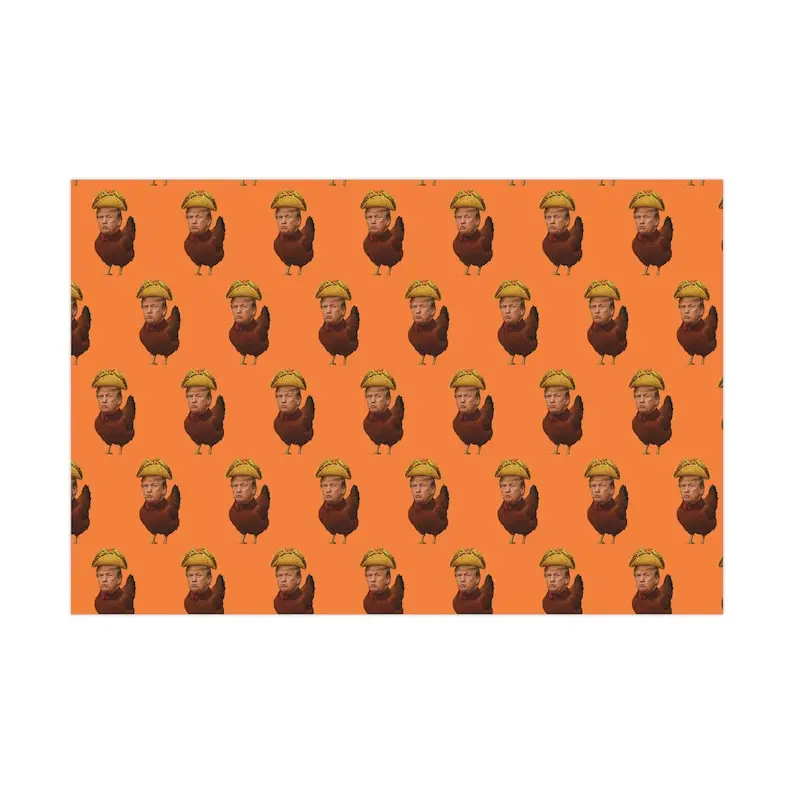 Trump Taco Chicken Wrapping Paper: Funny Political Gag Gift