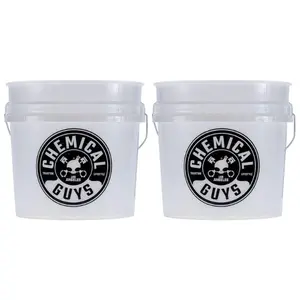 Heavy Duty Ultra Clear Detailing Bucket for Cars, Trucks, Jeeps, Motorcycles, RVs & More  4.25 Gallon, 2 Count (Pack of 1) (Buckets Only)