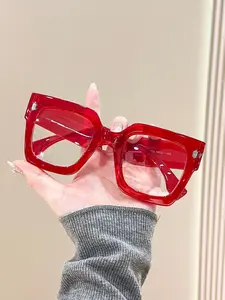 Plastic Square Frame Transparent Glasses, Modern Minimalist Design for Everyday Wear, Ideal for Office, Reading, and Screen Use