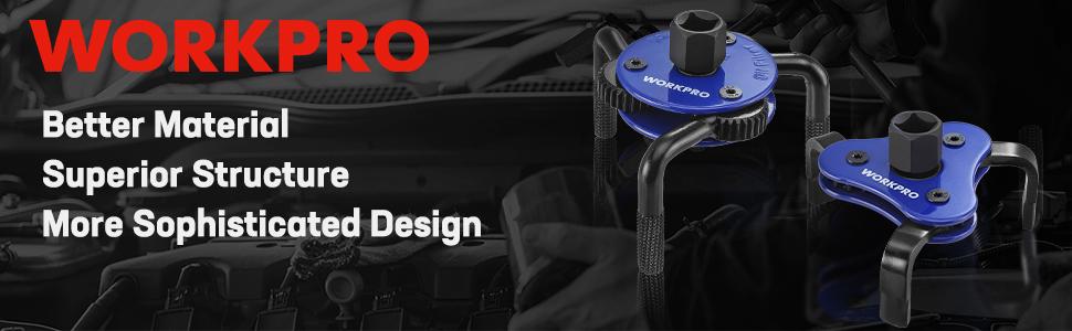 #fathersdaygift WORKPRO Universal Oil Filter Wrench & Removal Tool, Adjustable Oil Filter Change Set, Ideal for Engine, Conduit, & Fittings