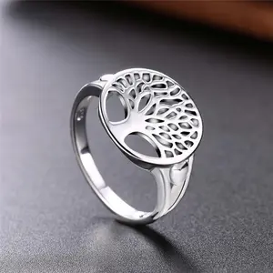Tree of Life Ring Optional Size Silver Index Finger Ring Women's Jewelry Daily Match