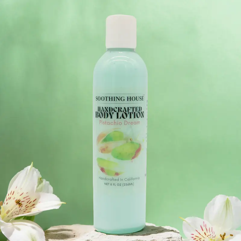 Handcrafted Scented Pistachio Dream Body Lotion - Sunflower-Infused Adults' Body Care Moisturizer, Repairing, Soothing, Moisturizing, Radiance-Boosting for Sensitive Skin, Travel-Friendly Daily Moisture Support