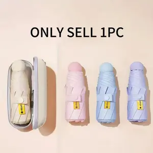 Portable Pocket Umbrella, 1 Count Lightweight Windproof Folding Umbrella, Rainproof Umbrella, Dual-Use Travel Umbrella for Sun & Rain, Ideal Travel Companion for Daily Use