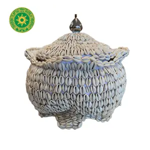 Igba Aje Tureen for Aje White Ceramic Traditional Ifa Covered in Snails Spacious Handcrafted in 1-2 Weeks