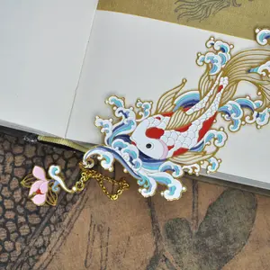 Auspicious Animal Metal Bookmarks (Koi) - Unique Metal Bookmarks for Animal Enthusiasts
