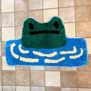 LAKEA Frog Tufted Rug Funny Thickened Non Slip Foot Mat Hallway Porch Area Rug for Home Livingroom Door Mats Bathroom Rug Carpet