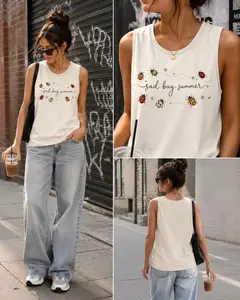 Comfort Colors Sad Bug Summer Tank Top, Aesthetic Noah K Inspired Indie Tank Style, Ladybugs Divide Tour Inspired Bug, Nature Graphic Tee