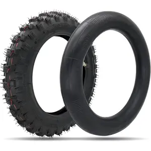 2.5-10" Off-Road Tire and Inner Tube Set, Dirt Bike Tire with 10-Inch Rim and 2.5/2.75-10 Dirt Bike Inner Tube Replacement,
