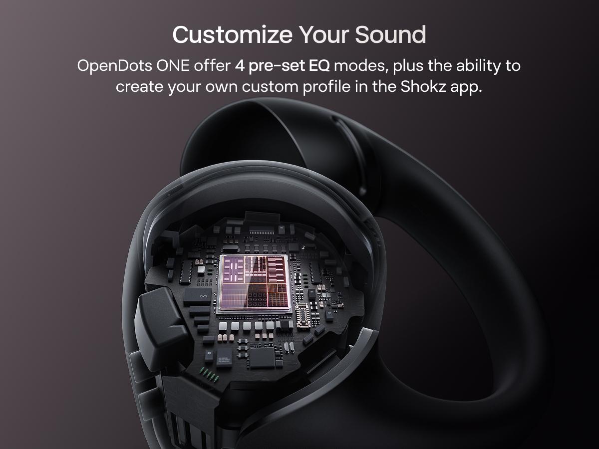 SHOKZ OpenDots ONE - Open-Ear Headphones - Wireless Bluetooth Earbuds with Microphone - Premium Dolby Audio - Water Resistant - Fast Charging - Up to 40 hrs Playtime