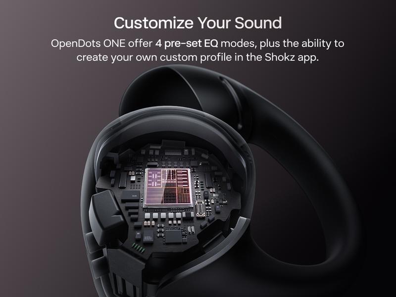 SHOKZ OpenDots ONE - Open-Ear Headphones - Wireless Bluetooth Earbuds with Microphone - Premium Dolby Audio - Water Resistant - Fast Charging - Up to 40 hrs Playtime