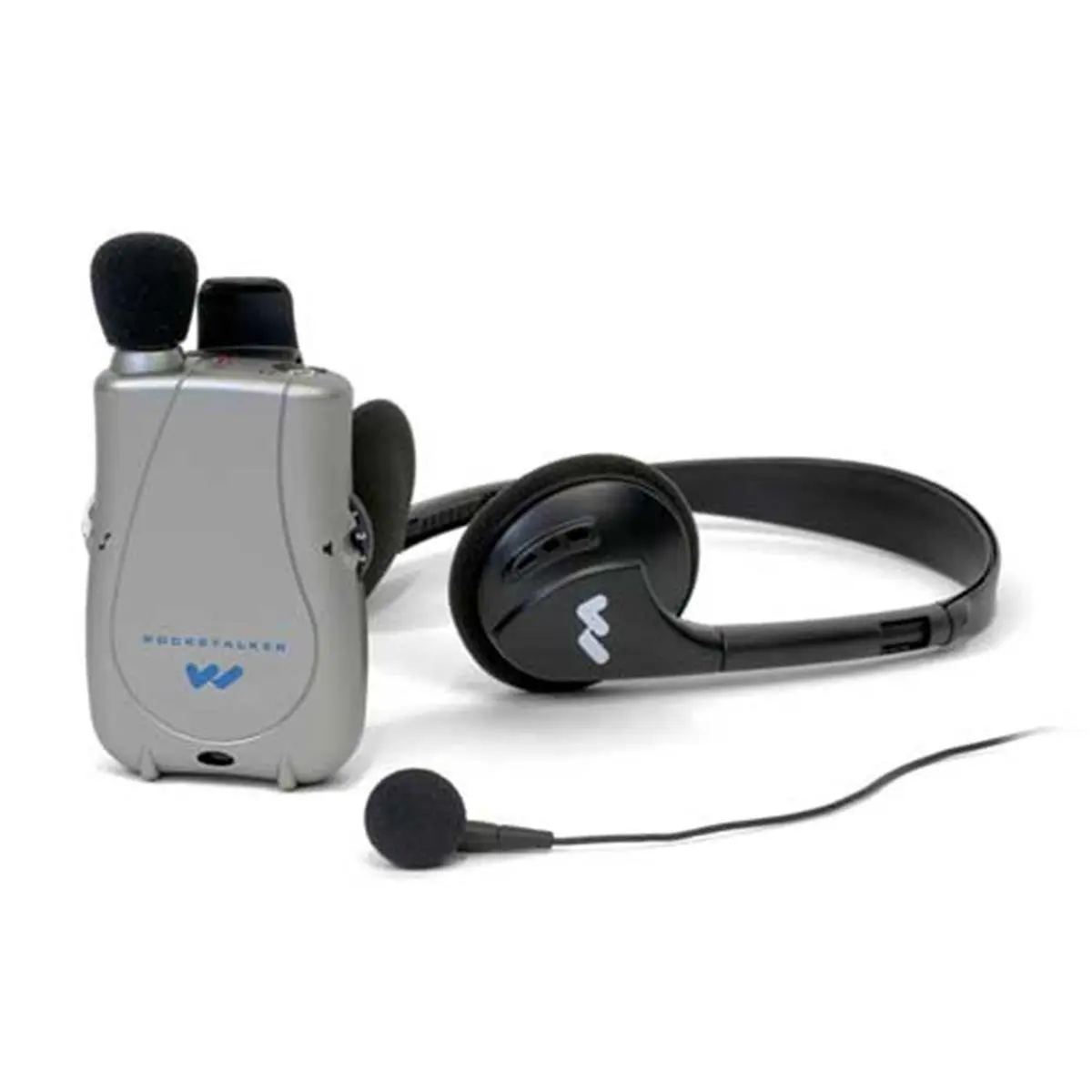 Williams Sound Pocketalker Ultra Personal Sound Amplifier Duo Pack System - Adjustable Volume Control, Battery-Powered, Lanyard-Included, Alkaline Batteries, 200hrs Usage, 3.5mm Mono Headphone Plug, Folding Headset, TV/Car Use Easy Audio Device, Personal