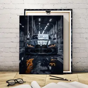 Car Pattern Unframed Painting, Modern Artistic Wall Art Canvas Printing, Wall Art Decor for Home Living Room Bedroom Office