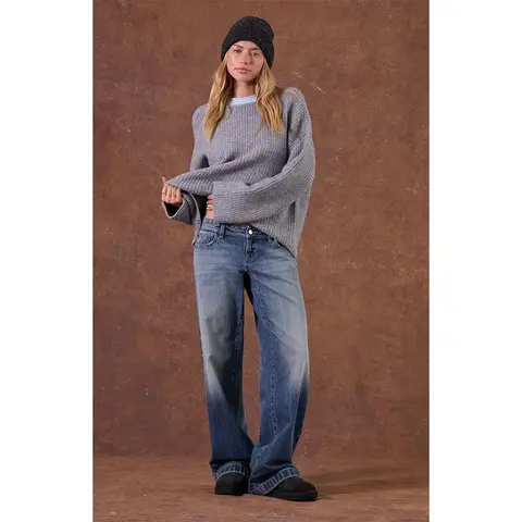Pacsun Women's Kaia Ultimate Low Rise Baggy Jeans Stitch Medium Blue