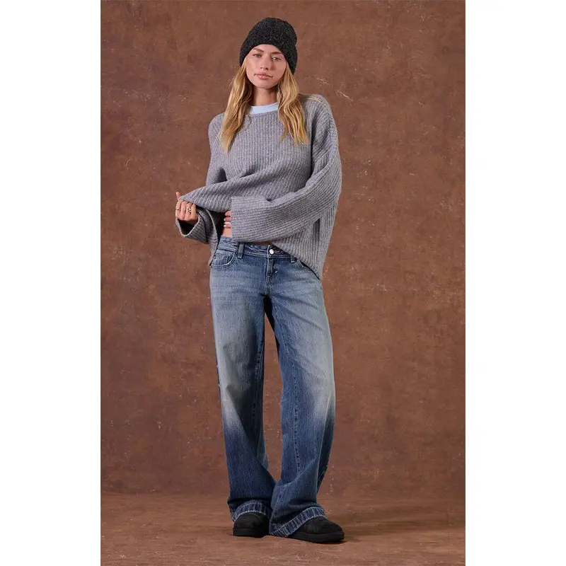 Pacsun Women's Kaia Ultimate Low Rise Baggy Jeans Stitch Medium Blue
