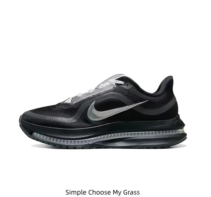 Black-Silver Mesh Breathable Running Shoes Full-Length Cushion Lightweight Sneakers Low-Top Training Joggers