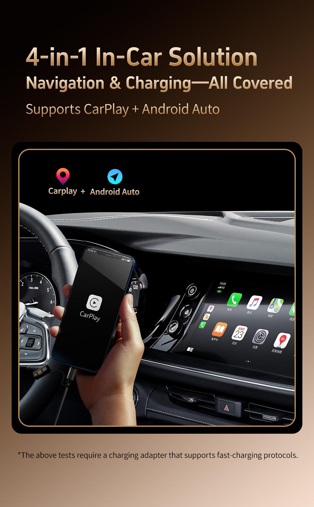 240W 4-in-1 Emergency Charging Cable with Flashlight – Car & Travel Survival Gear for iPhone & Android, Camping Essential