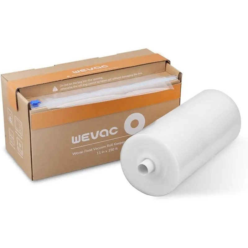 Wevac 11” x 150’ Food Vacuum Seal Roll Keeper with Cutter, Ideal Vacuum Sealer Bags for Food Saver, BPA Free, Commercial Grade, Great for Storage, Meal prep and Sous Vide