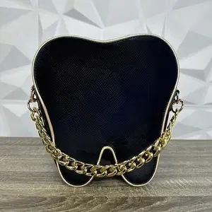 Tooth shaped mini backpack/purse Black and Gold
