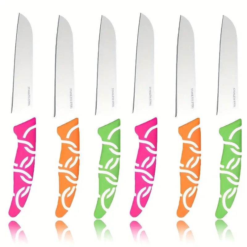 Classic 3 Piece Peeling & Paring Knife Set with Covers - Kitchen Knives for Fruits & More -Professional Fruit and Vegetables Knife - nal Fruit and Vegetables Knife, Party, Family, Kitchen - yellow, Green, Red