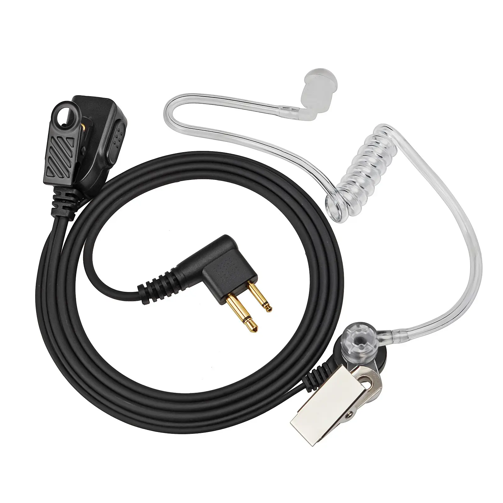 YNIBST 2-Pin for Motorola Radios CP200D CP200 CP185 CP100D CLS1410 CLS1110 BPR40 BPR40D RMU2040 Radio, Walkie Talkie Earpiece with Clear Acoustic Tube In-Ear Headset FBI Style Compatible with Police Security and Law Enforcement Use
