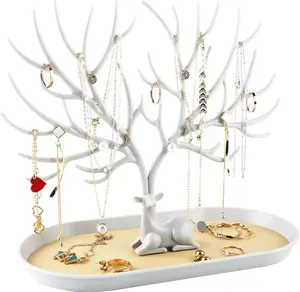 Antlers Jewelry Display Stand,Tree Tower Rack Hanging Organizer for Ring Earrings Necklace Bracelet