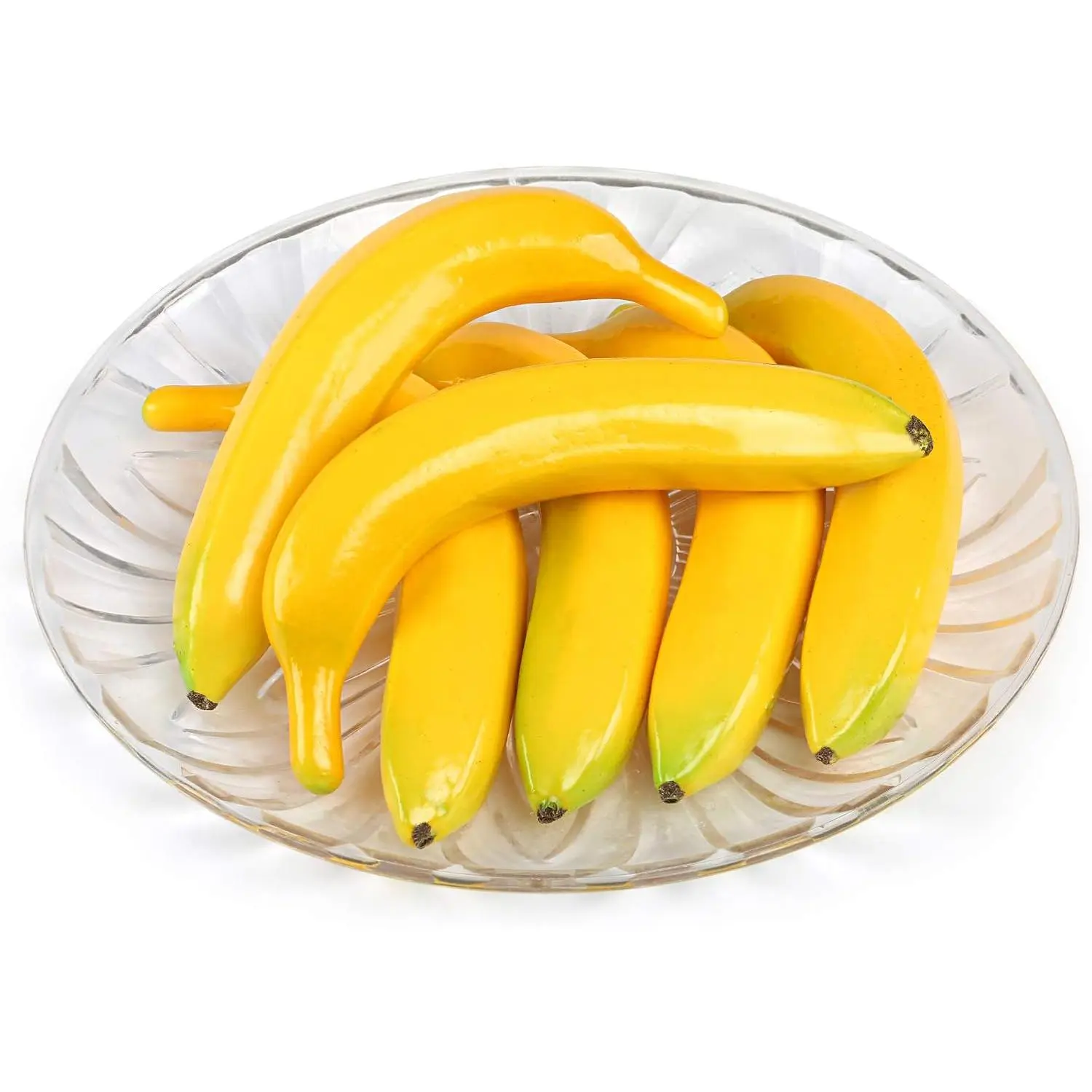 Kesoto 6pcs Artificial Lifelike Simulation Yellow Bananas Fake Fruit Banana House Kitchen Party Decoration, 7.5X 1.25 Inches