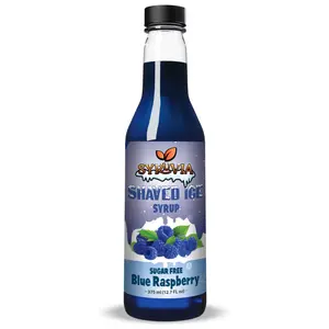 Syruvia Sugar-Free Snow Cone Syrup, Blue Raspberry 12.7 oz – 0-Calorie Syrup for Shaved Ice, Italian Soda & Popsicles. Keto, Kosher, Dairy-Free & More