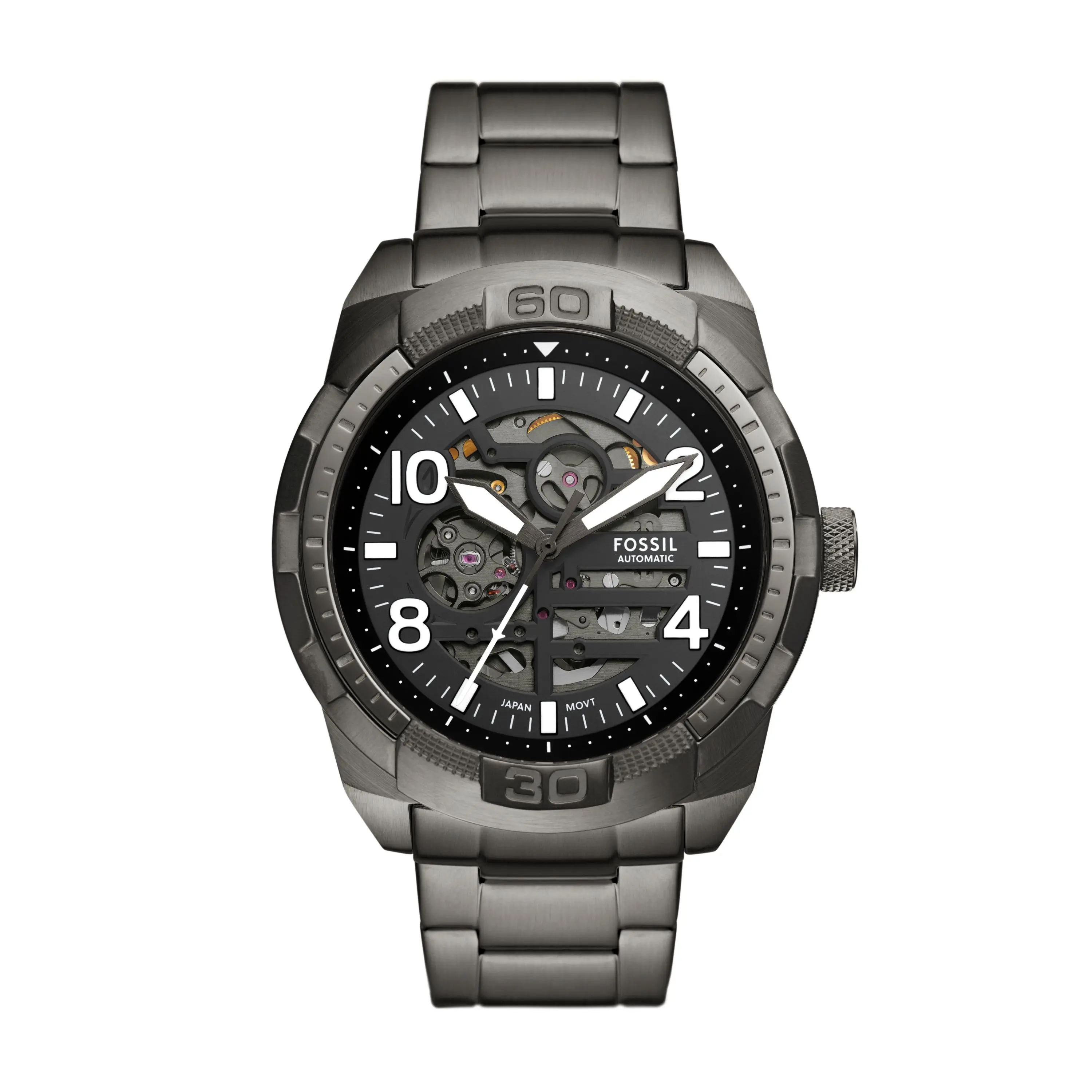 Fossil Men's Bronson Automatic, Smoke Stainless Steel Watch
