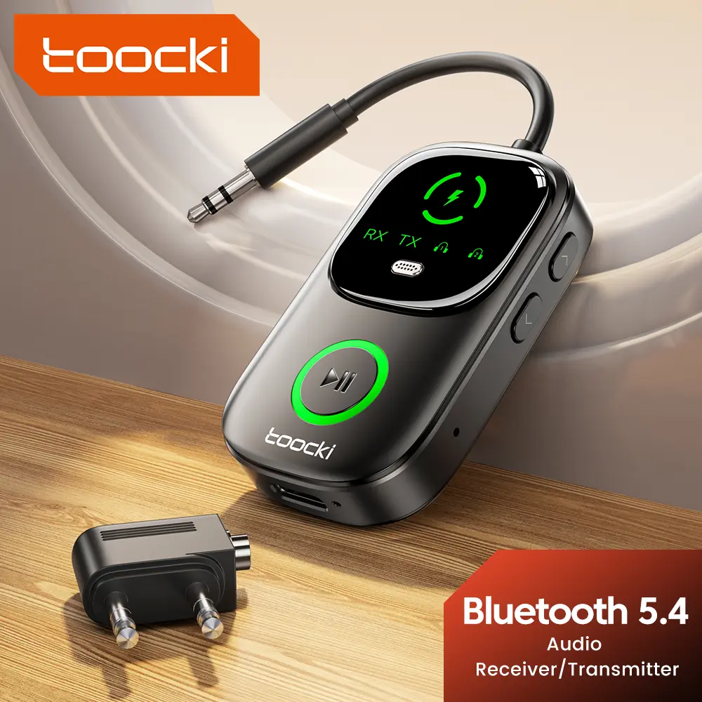 Toocki 2-in-1 Bluetooth 5.4 Audio Adapter - Wireless Receiver & Transmitter, Hands-Free Calling, Dual Device Connectivity, Car Player Adapter for Switch, Mobile Phone, TV (Leisure & Entertainment Use)