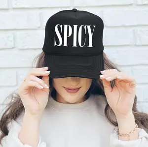 Spicy, Sassy, Funny, Black Snapback Trucker Hat, Sassy Graphic Otto Hats