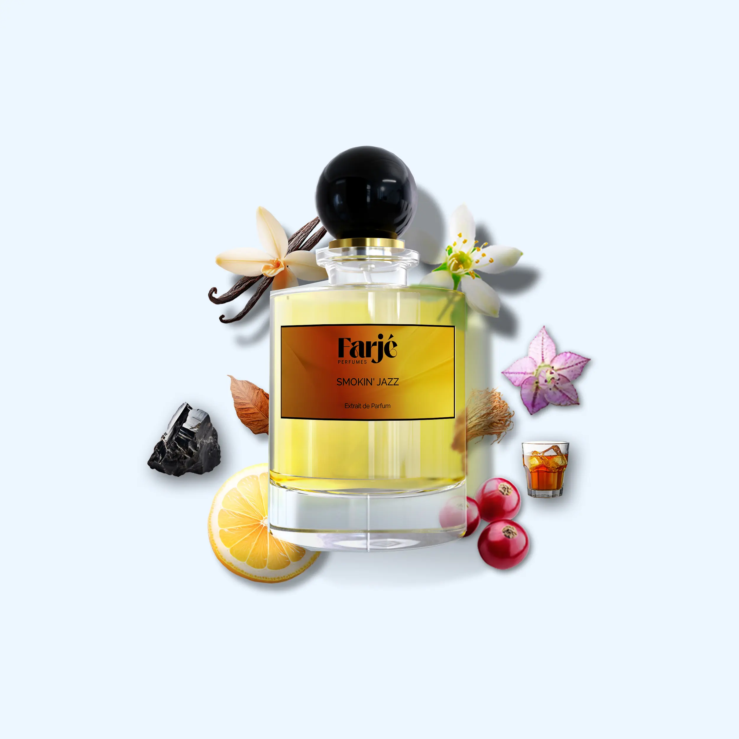Smokin' Jazz by Farjé Perfumes - Inspired by Jazz Club - Extrait de Parfum for Men 30ml - Rum, Tabac, Sweet, Warm Spicy, Leather - Artfully crafted with the finest niche-quality ingredients