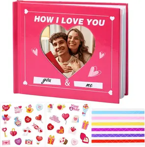 Fill in the Blank Book Mini How I Love You Journal with Stickers Picture Corners DIY Wrote Love About You Book Gifts for Birthday Women Wife Mother Boyfriend Girlfriend,4.1" x 3.4"(Pink)