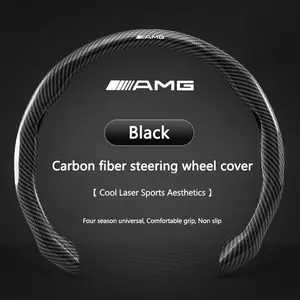 Carbon Fiber Car Steering Wheel Non-slip Cover Protective For Mercedes benz AMG W203 W204 W205 W209 W210 W211 W212 W176 W166 W163 W221 GLA