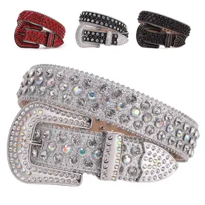 （All handmade）TINIDI Luxury Strap Men Women Rhinestones Belt Western Bling Bling Crystal Diamond Studded Belts, Glitter Sparkle Punk Belt for Party Dance, Daily Clothing Decoration designer belts，male belt