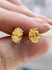 1 Pair Elegant Cubic Zirconia Stud High Quality Earrings For Women, For Wedding Engagement Anniversary Party Jewelry Valentine's Day Gift