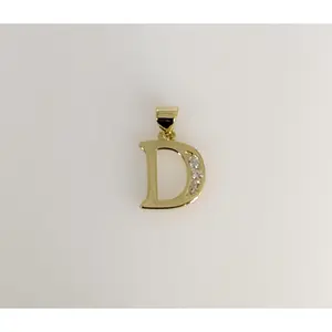 Plated Letter Initial "D" Pendant