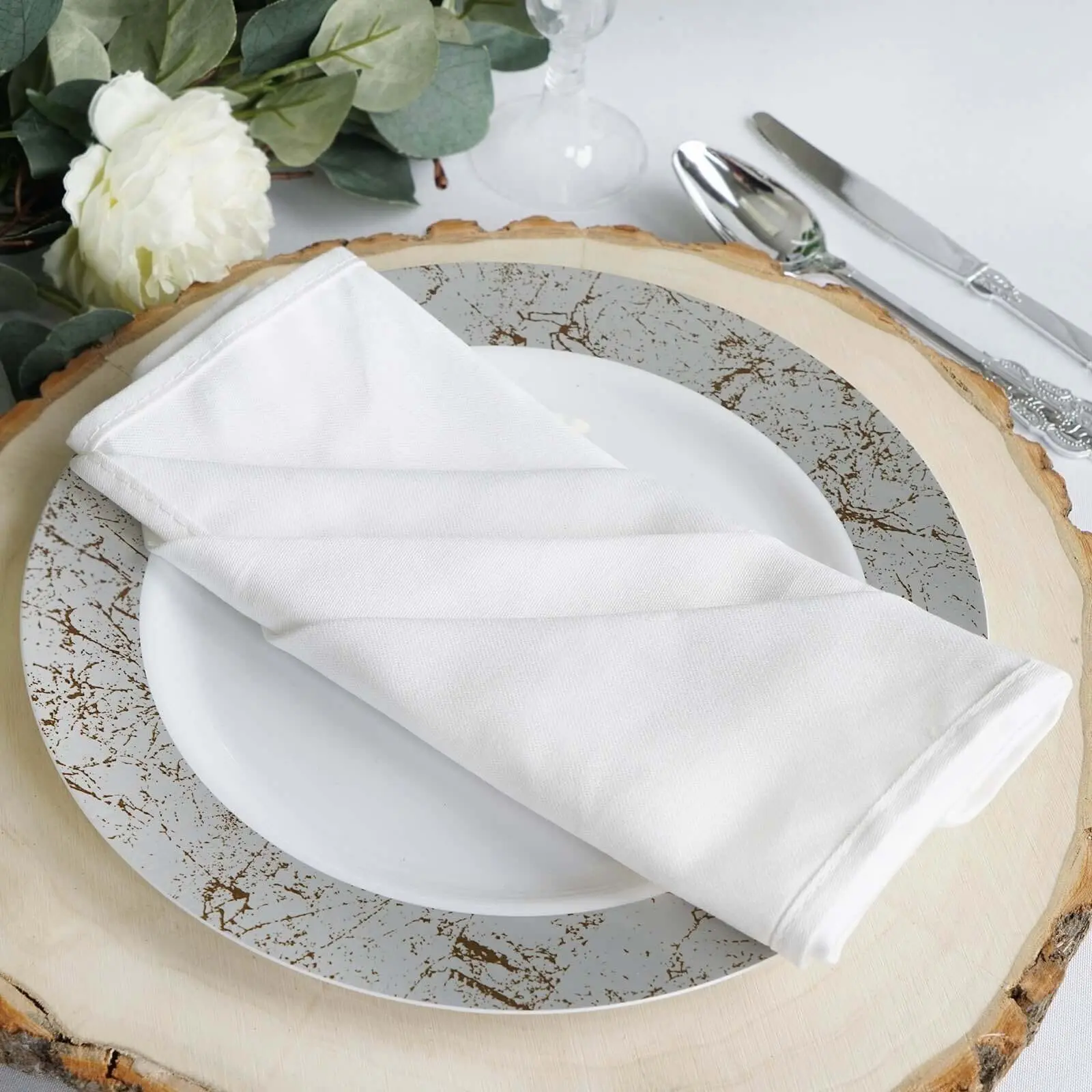 5-Pack Pure Cotton Reusable Washable Multipack Napkins, 20"x20" White - Luxe Commercial Grade Tableware Napkins for Restaurants, Weddings, Reusable Washable Napkins
