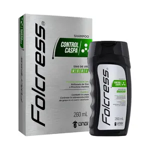 Folcress Control Caspa Shampoo - 260ml - Anti-Dandruff & Oil Control for a Healthy Scalp Haircare Daily Conditioner Gentle Cleanser Cleansing Comfort
