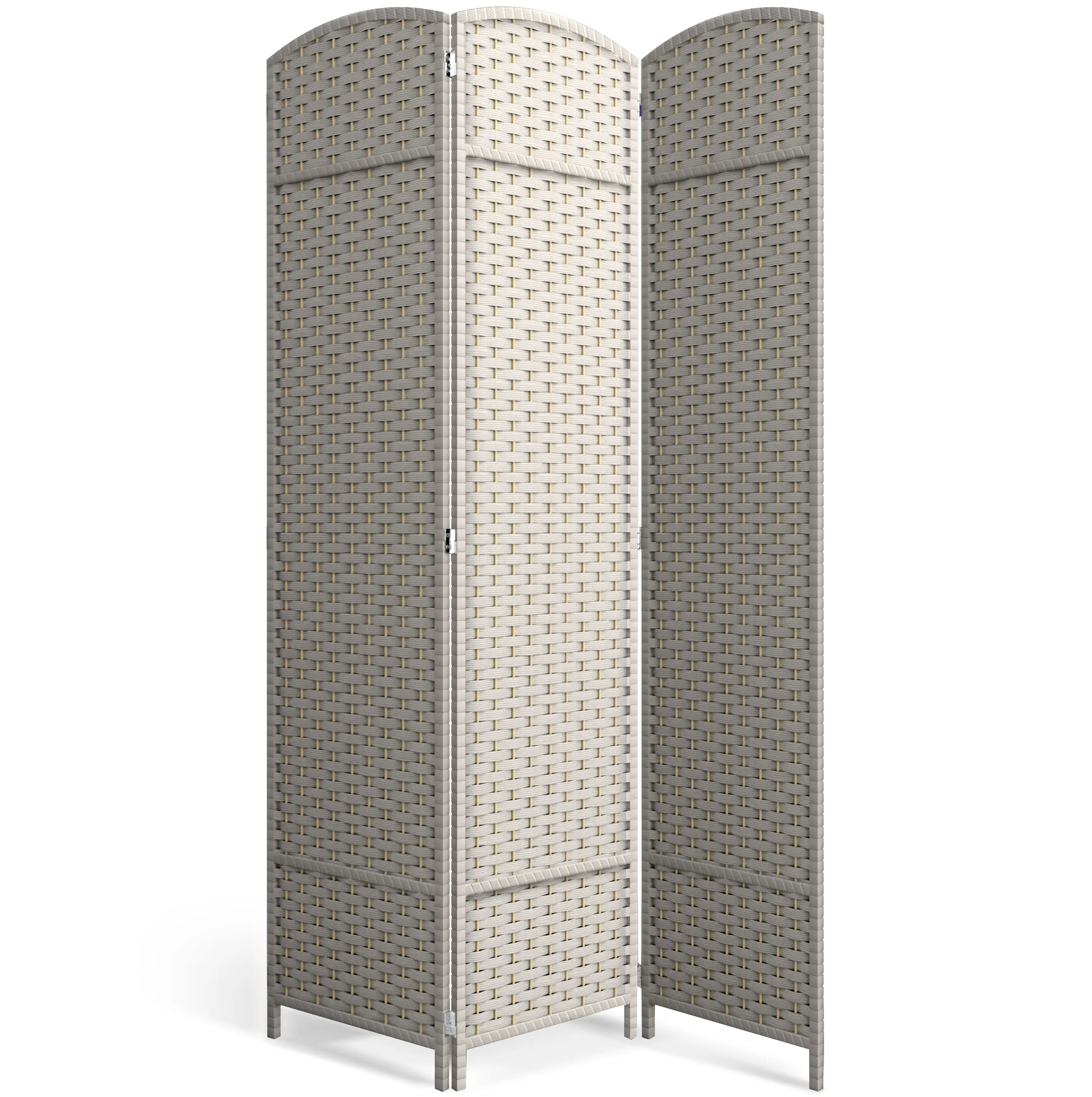 Sorbus Extra Wide Double Hinged 3 Panels Partition Room Dividers - Mesh Hand-Woven Design Folding Privacy Screens, Wall Divider for Room Separation