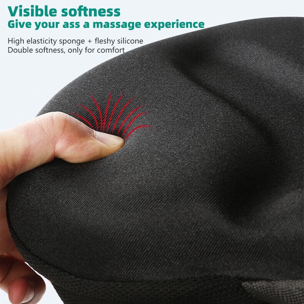 KEPEAK Silicone Bicycle Seat Cushion Cover, Thickened Widened Soft Comfortable, for Road and Mountain Bikes, Men's Women's Sports Cycling Accessory