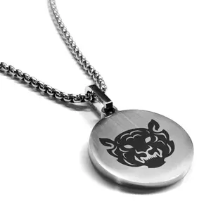 Stainless Steel Year of the Tiger Zodiac Round Medallion Pendant