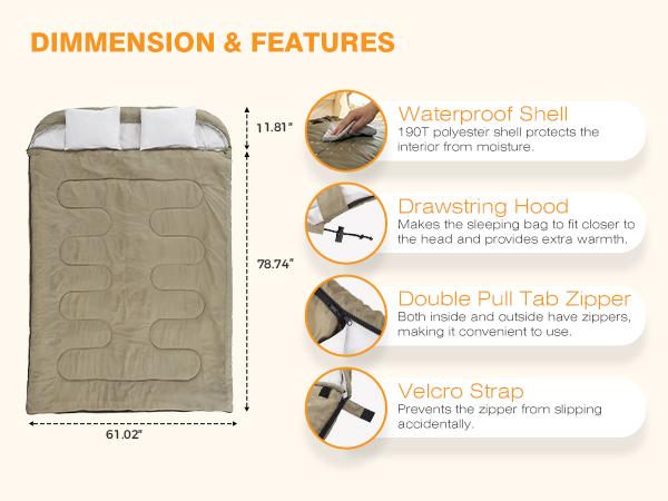 Sleeping Bag for Adults Cold Weather & Warm, Lightweight Backpacking Sleeping Bag for Kids 10-12, Girls, Boys, Compact Camping Essentials Gear, Hiking Sleep Must Haves Sleeping Bag for Adults Cold Weather & Warm, Lightweight Backpacking Sleeping Bag for Kids 10-12, Girls, Boys, Compact Camping Essentials Gear, Hiking Sleep Must Haves