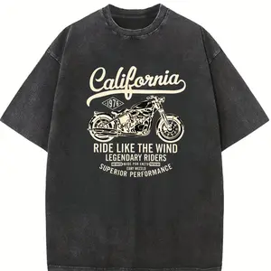 Retro Motorcycle Design Men's T-Shirt California 1978 Ride Like The Wind Legendary Riders Superior Performance Summer Casual Wear For Biker Enthusiasts And Motorcycle Lovers