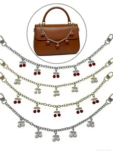 Cherry Four Gold Silver Color Bag Chains, Casual Plain Style Bag Accessories, Simple Wind Bag Charms