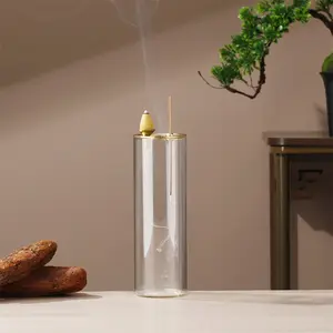 Two-In-One Glass Incense Burner, Cone and Stick Holder, Anti- Ash Design, Ideal for Meditation Yoga Spa Use, Fragrance