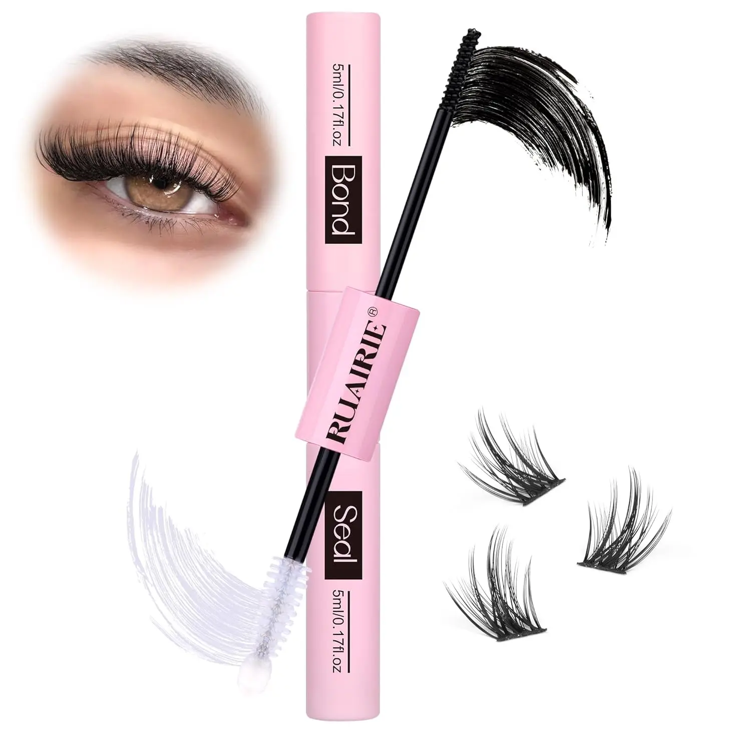 2pcs Bond and Seal Lash Glue for Eyelash Clusters Lash Cluster Glue Strong Hold Lash Bond and Seal Waterproof Cluster Lash Glue by Ruairie, 6-108E-4