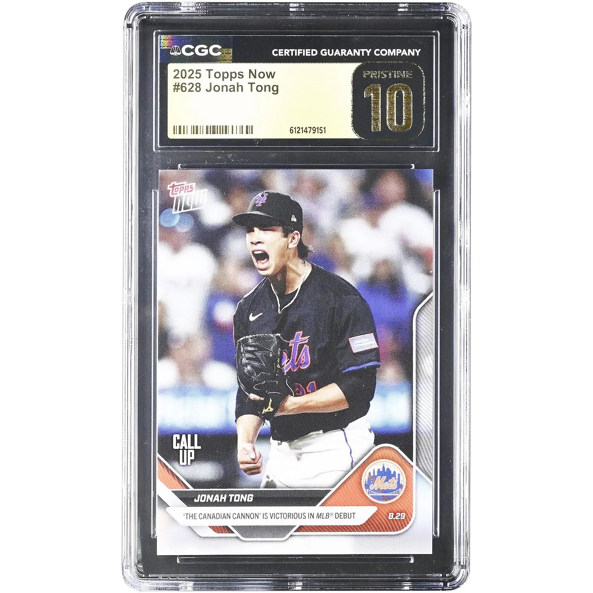 Jonah Tong New York Mets 2025 Topps Now MLB Debut #628 CGC Authenticated PRISTINE 10 Card - Fanatics Authentic Certified