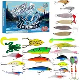 2026 Fishing Lure Advent Calendar - 24-Day Christmas Countdown Fish Tackle Set with High-Quality Lifelike Lures, Diverse Selection, Exceptional Performance, Accessories, Top Water Lures, Xmas Fishing Gift for Fisherman Adult Men Teen Boys